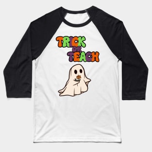 Halloween Teacher Trick or Teach Baseball T-Shirt